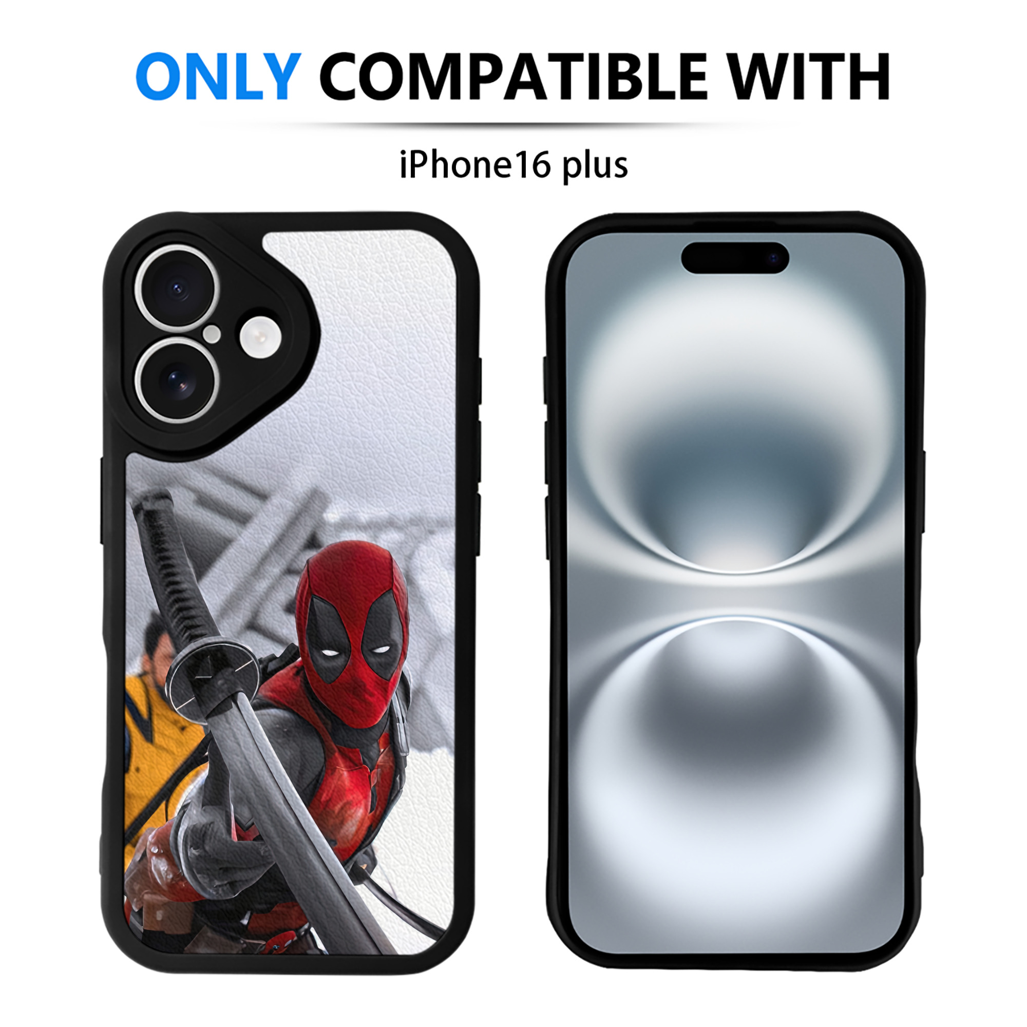 （画像用） Deadpool デッドプール 【iPhone 16シリーズ対応】シリコンスマホケース（レザー調） 材質：シリコン